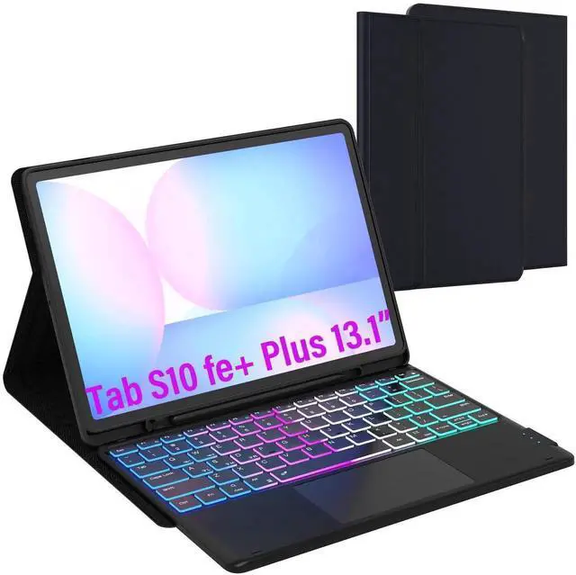 Main image of for Samsung Galaxy Tab S10 FE+ Plus 13.1" 2025 Keyboard Case: 7 Colors Backlit Trackpad Keyboard for 13.1-inch Galaxy Tab S10 FE+ - One-Click DEX Mode - Detachable Key Board Cover with Pen Holder