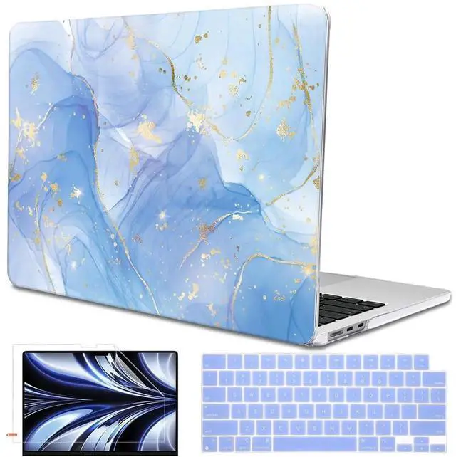 Alt view image 2 of 5 - LCMOCICO Compatible with M4 MacBook Air 13.6 inch Case 2025 2024 2023 2022 A3240 A3113 M3 A2681 M2 Chip, Crystal Printed Pattern Plastic Hard Case Cover for Mac Air 13 M4 Touch ID, Blue Marble