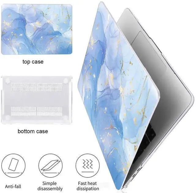 Alt view image 3 of 5 - LCMOCICO Compatible with M4 MacBook Air 13.6 inch Case 2025 2024 2023 2022 A3240 A3113 M3 A2681 M2 Chip, Crystal Printed Pattern Plastic Hard Case Cover for Mac Air 13 M4 Touch ID, Blue Marble