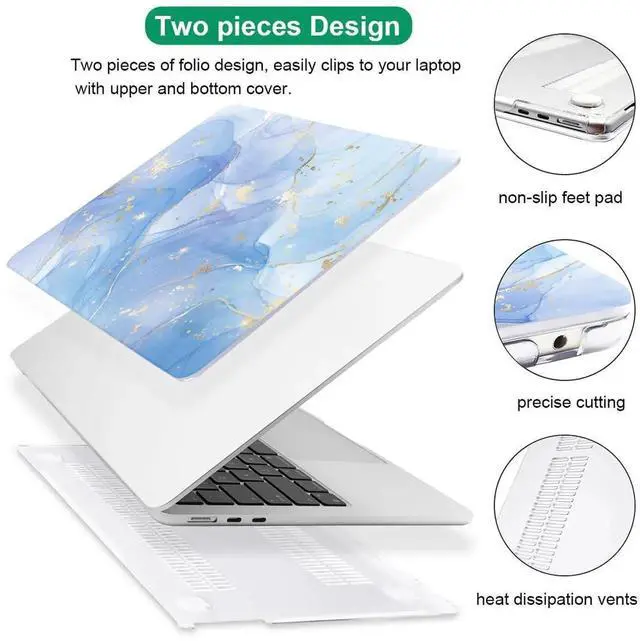 Alt view image 4 of 5 - LCMOCICO Compatible with M4 MacBook Air 13.6 inch Case 2025 2024 2023 2022 A3240 A3113 M3 A2681 M2 Chip, Crystal Printed Pattern Plastic Hard Case Cover for Mac Air 13 M4 Touch ID, Blue Marble
