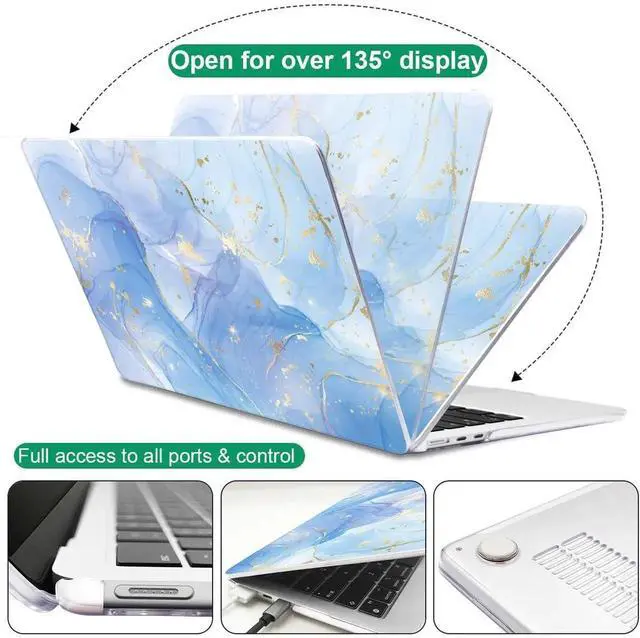 Main image of LCMOCICO Compatible with M4 MacBook Air 13.6 inch Case 2025 2024 2023 2022 A3240 A3113 M3 A2681 M2 Chip, Crystal Printed Pattern Plastic Hard Case Cover for Mac Air 13 M4 Touch ID, Blue Marble