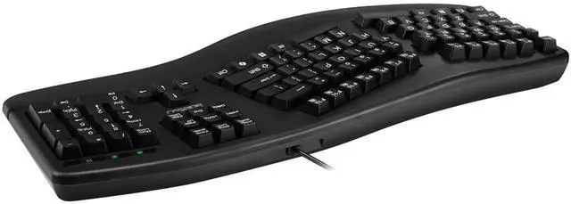 Alt view image 2 of 5 - ADESSO EasyTouch 150 Ergonomic Wired Mechanical Keyboard with Cherry MX Brown Switches, Integrated Palm Rest, Dedicated Copilot AI Hotkey, Full-Sized Layout with Numeric Pad for Comfortable Typing