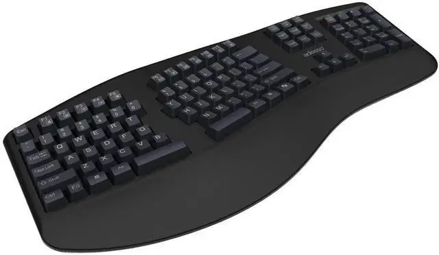Main image of ADESSO EasyTouch 150 Ergonomic Wired Mechanical Keyboard with Cherry MX Brown Switches, Integrated Palm Rest, Dedicated Copilot AI Hotkey, Full-Sized Layout with Numeric Pad for Comfortable Typing