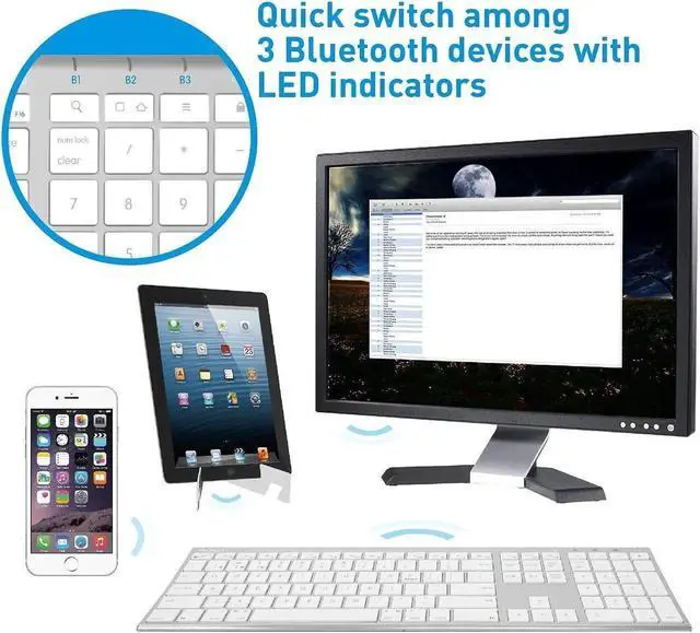 Alt view image 2 of 5 - Macally Wireless Bluetooth Keyboard Webcam