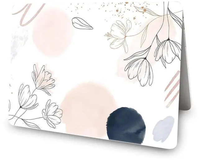 Alt view image 5 of 5 - MacBook Pro 13 Inch Case - Retina Display Model A1502 A1425, Plastic Hard Shell & Keyboard Cover Skin, Pink White