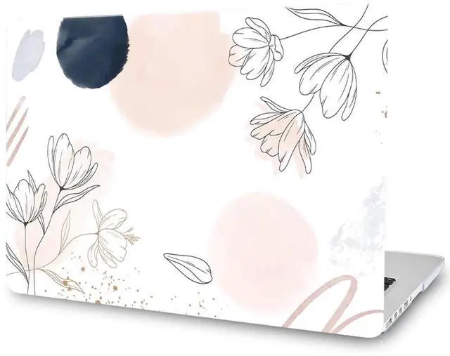 Main image of MacBook Pro 13 Inch Case - Retina Display Model A1502 A1425, Plastic Hard Shell & Keyboard Cover Skin, Pink White