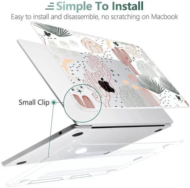 Alt view image 4 of 5 - MEEgoodo Case for MacBook Air M4/M3/M2 13.6 inch 2025 2024 2022, Fit Model A3240 A3113 A2681, Compatible with MacBook Air 13 inch, Laptop Hard Shell Case with Keyboard Cover, Cacti