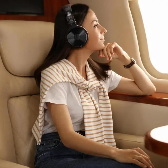 Alt view image 3 of 5 - OneOdio Bluetooth Over Ear Headphones, 110 Hrs Wireless/Wired Stereo Sound Foldable Headsets with Deep Bass 50mm Neodymium Drivers for PC/Phone/Tablet - Studio Wireless Pro C, Red