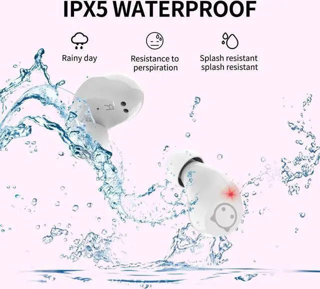 Alt view image 2 of 5 - AMAFACE Wireless Earbuds,Cartoon Wireless Bluetooth 5.0 Headset Built-in Mic,Cute Panda Earbuds,IPX5 Waterproof Headphones,Wireless Sports Earphones,36H Playtime HiFi Stereo Deep Bass Earbuds