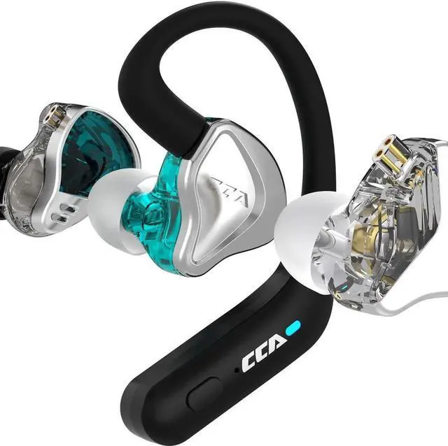 Alt view image 4 of 5 - CCA BTX TWS Bluetooth 5.2 True Wireless Lossless AptX HiFi Earhooks Adapter with Microphone C Pin Suitable for in-Ear Headphones/Earbuds, Such as C12, etc.