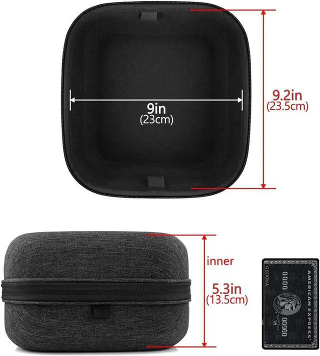 Alt view image 3 of 5 - Geekria Shield Headphones Case for Large Sized Over-Ear Headsets, Replacement Hard Shell Travel Carrying Bag with Cable Storage, Compatible with Denon AHD9200, Sony MDR-Z1R (Dark Grey)