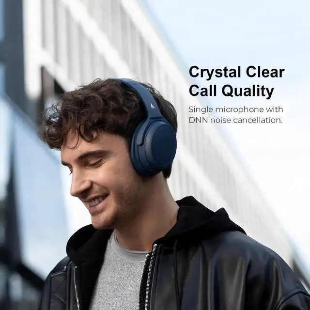 Alt view image 5 of 5 - Edifier WH700NB Wireless Active Noise Cancellation Over-Ear Headphones, Bluetooth 5.3 Foldable Lightweight Headset, Dual Device Connection, 68-Hour Battery Life, for Travel, Home Office - Navy Blue