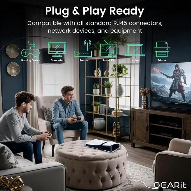 Alt view image 4 of 5 - GEARit Cat7 Outdoor Ethernet Cable (150ft) SFTP Shielded Foil Twisted Pair, Pure Copper, LLDPE, Waterproof, Direct Burial, In-Ground, UV Resistant, POE, Network, LAN, Internet, Cat 7-150 Feet