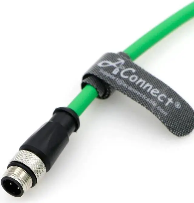 Alt view image 5 of 5 - AConnect M12-D-Code Ethernet-Cable for Industrial Camera M12 4 Pin Male D-Code to 4 Pin Male D-Code Shielded Cat5e Ethernet Cord Waterproof 5M/16.4Ft