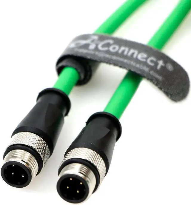 Alt view image 2 of 5 - AConnect M12-D-Code Ethernet-Cable for Industrial Camera M12 4 Pin Male D-Code to 4 Pin Male D-Code Shielded Cat5e Ethernet Cord Waterproof 5M/16.4Ft