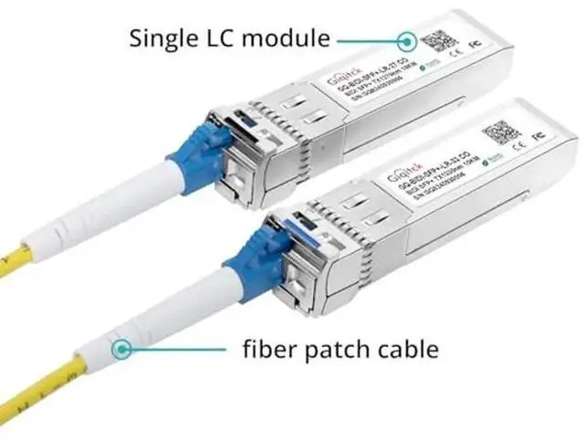 Alt view image 2 of 5 - 1 Pair 10GBASE-BX10-UD BiDi SFP+ Module, TX 1270nm/1330nm, RX 1330nm/1270nm, 10km DOM Simplex LC/UPC SMF Optical Transceiver Mini Gbic for Juniper Networks JNP-SFP-10G-BX10U/JNP-SFP-10G-BX10D