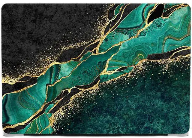 Main image of Fulbrio Arts Compatible with MacBook Air 15 inch Hard Shell Matte Finish Case Skin, 2023 Release A2941 M2 Chip Slim Matte Finish Hard Shell with Keyboard Cover,Green Marble