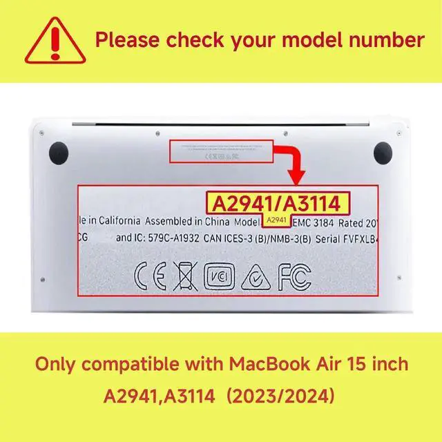 Alt view image 4 of 5 - Fulbrio Arts Compatible with MacBook Air 15 inch Hard Shell Matte Finish Case Skin, 2023 Release A2941 M2 Chip Slim Matte Finish Hard Shell with Keyboard Cover,Green Marble