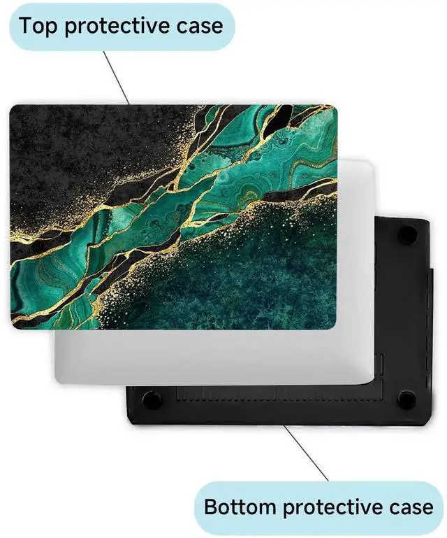 Alt view image 3 of 5 - Fulbrio Arts Compatible with MacBook Air 15 inch Hard Shell Matte Finish Case Skin, 2023 Release A2941 M2 Chip Slim Matte Finish Hard Shell with Keyboard Cover,Green Marble