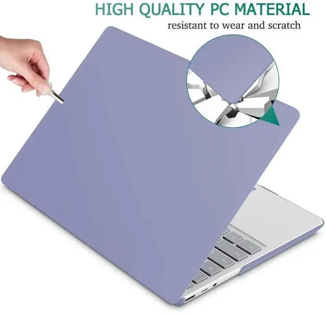Main image of Lepeoac Case for 13.5" Microsoft Surface Laptop 5/4/3 with Metal Palm Rest ONLY 2019-2022 Release Models:1868/1951, Plastic Hard Shell Case with Keyboard Cover & Screen Protector, Lavender Gray