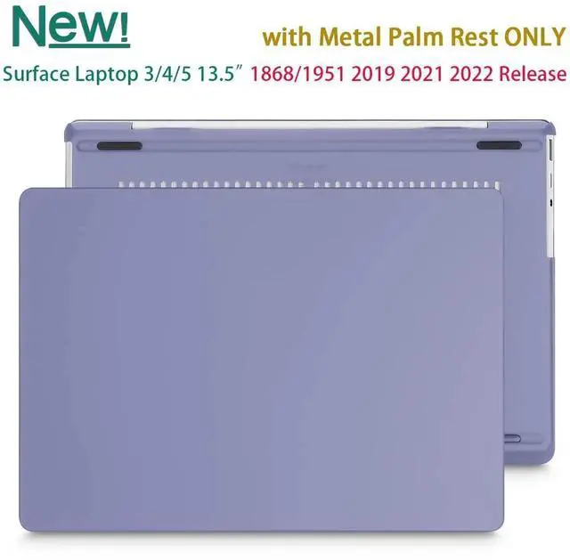 Alt view image 3 of 5 - Lepeoac Case for 13.5" Microsoft Surface Laptop 5/4/3 with Metal Palm Rest ONLY 2019-2022 Release Models:1868/1951, Plastic Hard Shell Case with Keyboard Cover & Screen Protector, Lavender Gray
