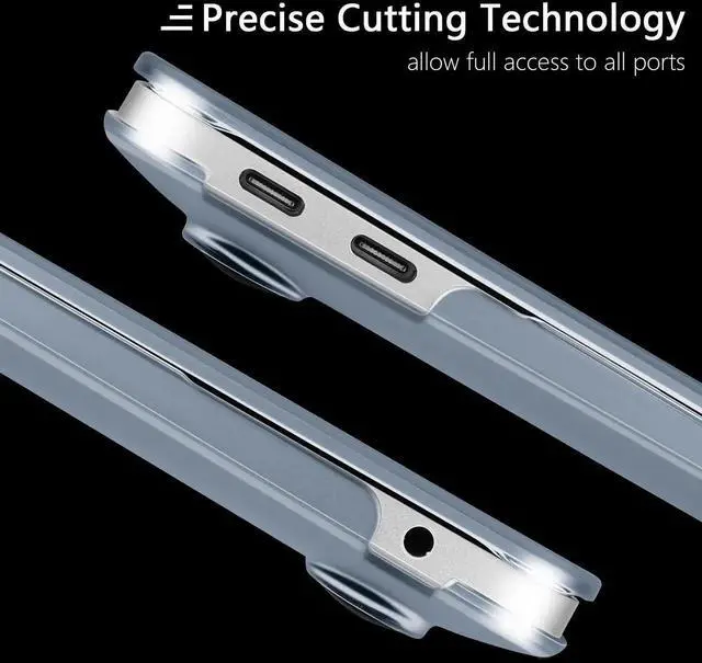 Alt view image 5 of 5 - MEEgoodo for MacBook Air 13 inch Case 2021 2020 2019 2018 Release, Cover Fit Model A2337 M1 A2179 A1932, Flexible Plastic Case for Laptop, Hard Shell with TPU Keyboard Cover & OTG Adapter,Haze Blue