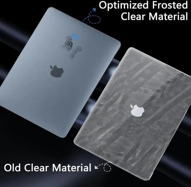 Alt view image 2 of 5 - MEEgoodo for MacBook Air 13 inch Case 2021 2020 2019 2018 Release, Cover Fit Model A2337 M1 A2179 A1932, Flexible Plastic Case for Laptop, Hard Shell with TPU Keyboard Cover & OTG Adapter,Haze Blue