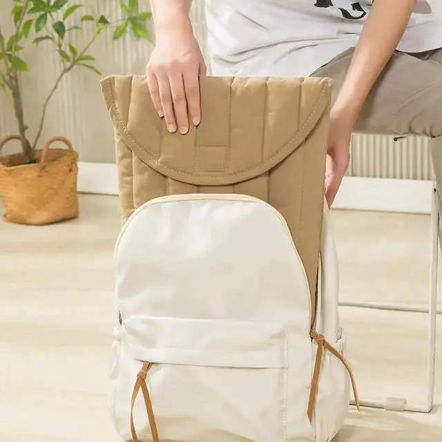 Alt view image 3 of 5 - Puffy Laptop Sleeve 11-12 Inch Beige, Protective Carrying Case for Men and Women, Cute Case Bag Compatible with 11 and 12 Inch Laptops, 10.9" Ipad 10, 10.2" Ipad 7 8 9 in Cover