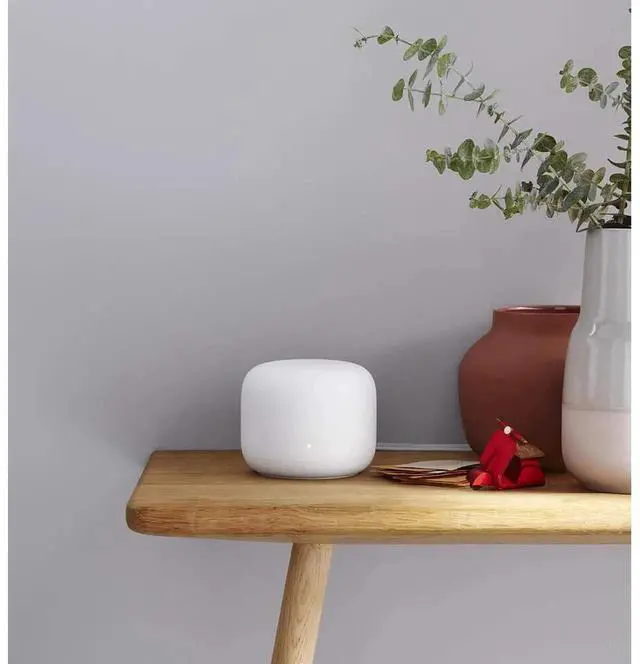 Alt view image 4 of 4 - Nest WiFi Router with 1 Point - Mesh for Wireless Internet Wi-Fi Extender Smart Speaker Works and Google Home Systems Snow