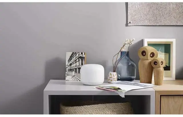 Alt view image 2 of 4 - Nest WiFi Router with 1 Point - Mesh for Wireless Internet Wi-Fi Extender Smart Speaker Works and Google Home Systems Snow