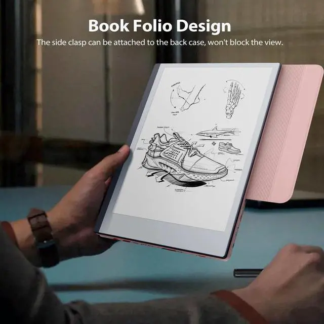 Alt view image 3 of 5 - TiMOVO Case Compatible for Remarkable 2, Ultra-Thin Magnetic Case with Built-in Pen Holder, Lightweight Book Folio Cover Compatible with Remarkable 2 Paper Tablet 10.3" 2020 Released, Spring Pink