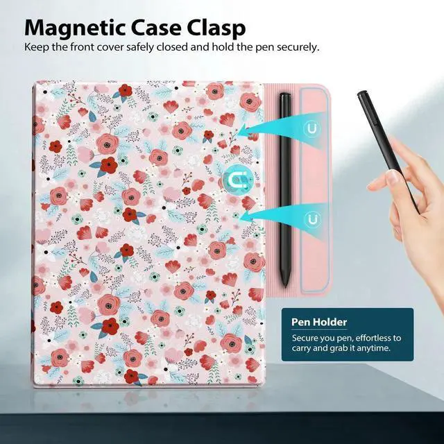 Alt view image 2 of 5 - TiMOVO Case Compatible for Remarkable 2, Ultra-Thin Magnetic Case with Built-in Pen Holder, Lightweight Book Folio Cover Compatible with Remarkable 2 Paper Tablet 10.3" 2020 Released, Spring Pink
