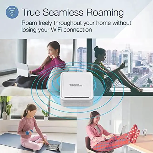 Alt view image 3 of 4 - TRENDnet AC1200 WiFi EasyMesh Kit - 2 x AC1200 WiFi Mesh Nodes, App-Based Setup, Seamless Roaming, Beamforming, Supports 2.4GHz and 5GHz Devices - TEW-832MDR2K, White
