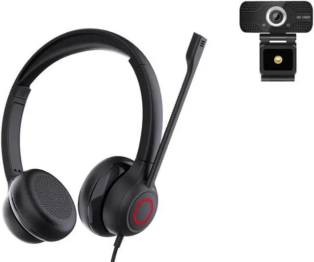 Main image of TruVoice Voicepro 80 Premium Headset and Webcam Bundle (Includes Double Ear USB Headset and 1080P Webcam) All-in-One Combination