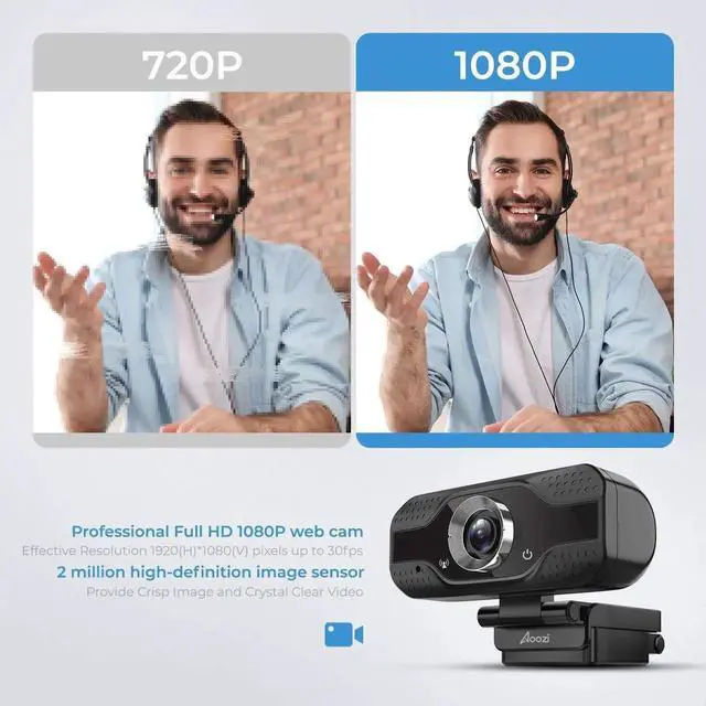 Alt view image 4 of 5 - TruVoice Voicepro 80 Premium Headset and Webcam Bundle (Includes Double Ear USB Headset and 1080P Webcam) All-in-One Combination