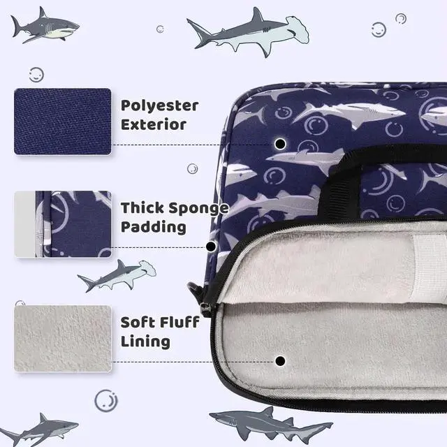 Alt view image 2 of 5 - Choco Mocha 12.5 Inch Kids Tablet Sleeve Bag for Boys, Navy, Polyester