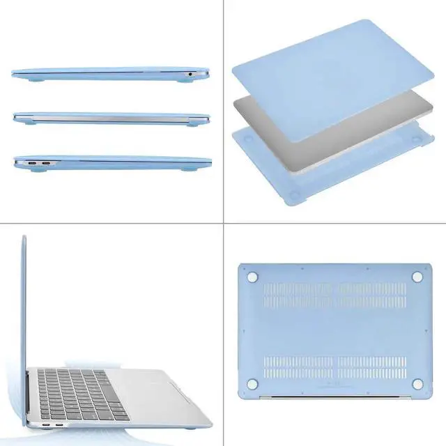Alt view image 4 of 5 - MOSISO Compatible with MacBook Air 13 inch Case 2018-2020 Release A2337 M1 A2179 A1932, Plastic Hard Case & Neoprene Sleeve Bag with Small Case, Airy Blue
