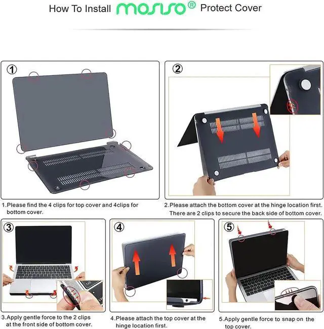 Alt view image 5 of 5 - MOSISO Compatible with MacBook Air 13 inch Case 2018-2020 Release A2337 M1 A2179 A1932, Plastic Hard Case & Neoprene Sleeve Bag with Small Case, Airy Blue
