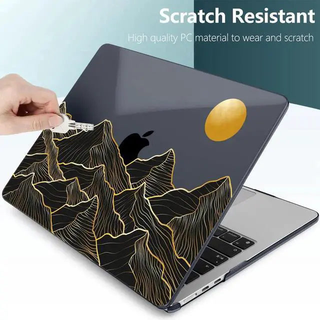 Alt view image 4 of 5 - TWOLSKOO for M4 MacBook Air 13.6 inch Case 2025-2022 Release M4 A3240 M3 A3113 M2 A2681, Plastic Hard Shell & Screen Protector & Keyboard Cover & Trackpad Film, Golden Mountain