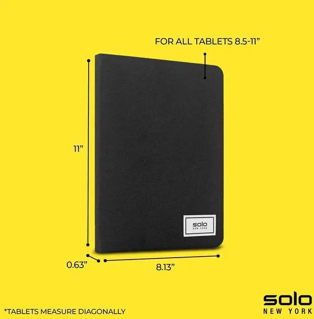 Alt view image 3 of 5 - Solo New York Universal Tablet Case - Fits 8.5"-11" Tablets, Compatible with iPad 11th Generation, iPad Air M3, iPad Pro M4, Fire HD 10, & More, Dedicated Magnetic Pen Space - Hoyt, Black