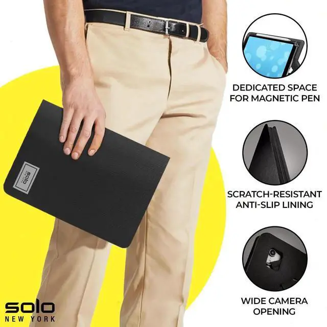 Alt view image 5 of 5 - Solo New York Universal Tablet Case - Fits 8.5"-11" Tablets, Compatible with iPad 11th Generation, iPad Air M3, iPad Pro M4, Fire HD 10, & More, Dedicated Magnetic Pen Space - Hoyt, Black
