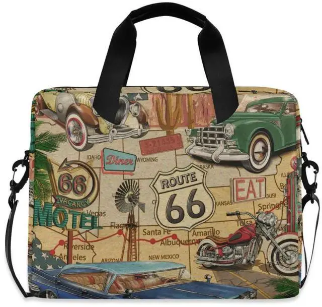 Main image of susiyo Vintage Route 66 Poster Laptop Bag Briefcases Messenger Shoulder Bags for 15.6 inch Laptop