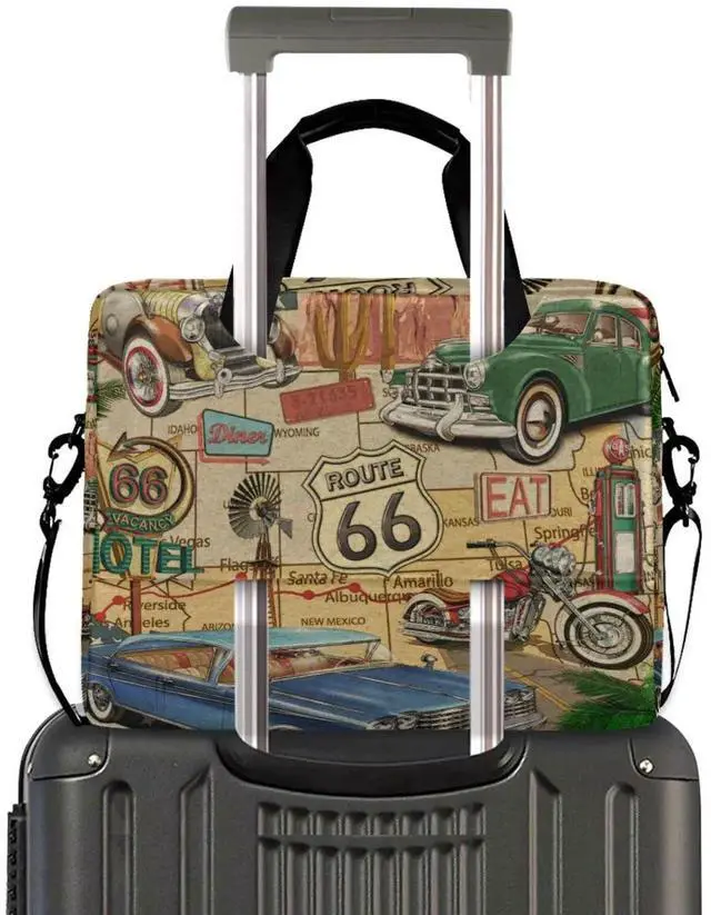 Alt view image 4 of 5 - susiyo Vintage Route 66 Poster Laptop Bag Briefcases Messenger Shoulder Bags for 15.6 inch Laptop
