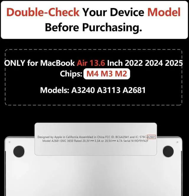 Alt view image 4 of 5 - TWOLSKOO Compatible with M4 MacBook Air 13.6 inch Case 2025-2022 Release M4 A3240 M3 A3113 M2 A2681, Plastic Hard Shell & Keyboard Cover & Type C Adapter & Screen Protector, Golden Flowers