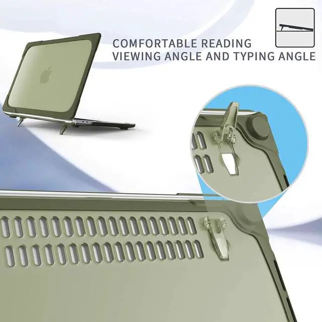 Alt view image 5 of 5 - Mektron for MacBook Air 13 Case A1466 A1369, [Heavy Duty] [Dual Layer] Hard Case Cover with TPU PC Bumper for MacBook Air 13.3-inch (2010-2017) w/Keyboard Cover Screen Protector, Avocado Green