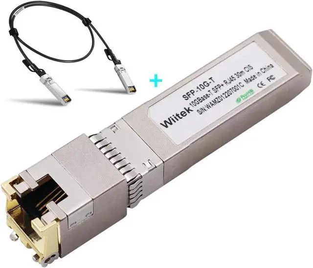 Main image of 10G SFP+ 1M DAC Cable, and SFP+ to RJ45 Copper Modules, 10GBase-T Transceiver Compatible for Cisco SFP-10G-T-X, Ubiquiti, Netgear, Mikrotik, Unifi