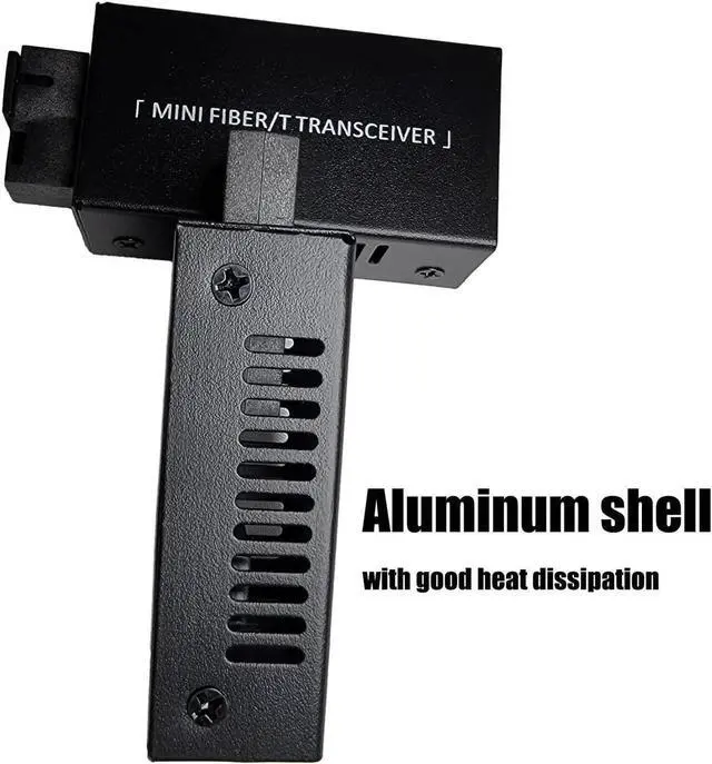 Alt view image 2 of 5 - iszo 1Pair Mini Gigabit Transceiver, Media Converter, A/B Optic Transceiver, SC 1.25G, RJ45 10/100/1000Mbps, 20km, Small Size, Fiber to Ethernet, Fiber Media Converter DC 5-12V, Plug and Play.