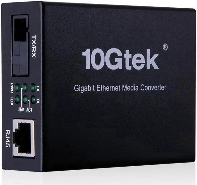 Alt view image 5 of 5 - ipolex A Pair of Gigabit Ethernet Single-Mode SC Fiber Bidi Media Converter, Built-in BiDi SFP B LX Fiber Module, 1310/1550nm, SMF, up to 20KM, SC Fiber to 10/100/1000Base-TX (UTP/STP/Cat5e/Cat6 RJ45)