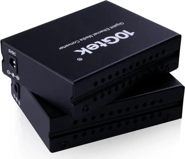 Alt view image 2 of 5 - ipolex A Pair of Gigabit Ethernet Single-Mode SC Fiber Bidi Media Converter, Built-in BiDi SFP B LX Fiber Module, 1310/1550nm, SMF, up to 20KM, SC Fiber to 10/100/1000Base-TX (UTP/STP/Cat5e/Cat6 RJ45)