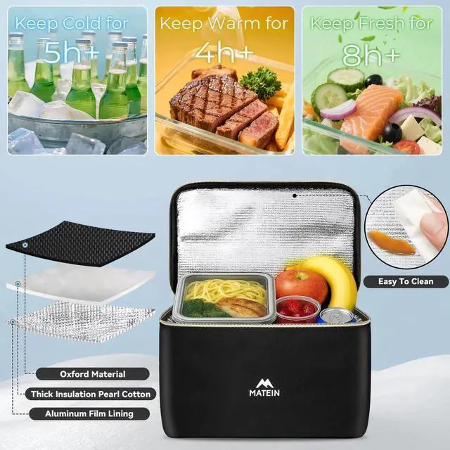 Alt view image 3 of 5 - MATEIN Laptop Backpack with Lunch Box, 15.6 Inch Lunch Backpack for Women, College Computer Back Pack Work Backpacks with Insulated Lunchbox Meal Prep Bag for Teacher Nurse Commute Office, 2Pcs Set